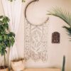 大型月亮捕夢網編織壁幔 HandMade Bohemian Moon Dreamcatcher