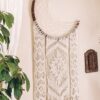 大型月亮捕夢網編織壁幔 HandMade Bohemian Moon Dreamcatcher